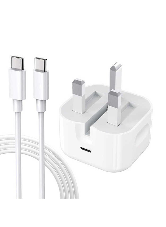 شاحن ممتاز من النوع C بقوة 35 واط مع كابل مضفر | محول شحن USB-C للهواتف المحمولة والأجهزة اللوحية - Image 3