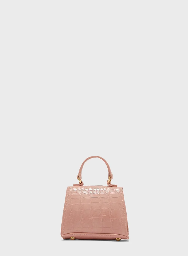 ELLA Mini Satchel Bag In Mock Croc
