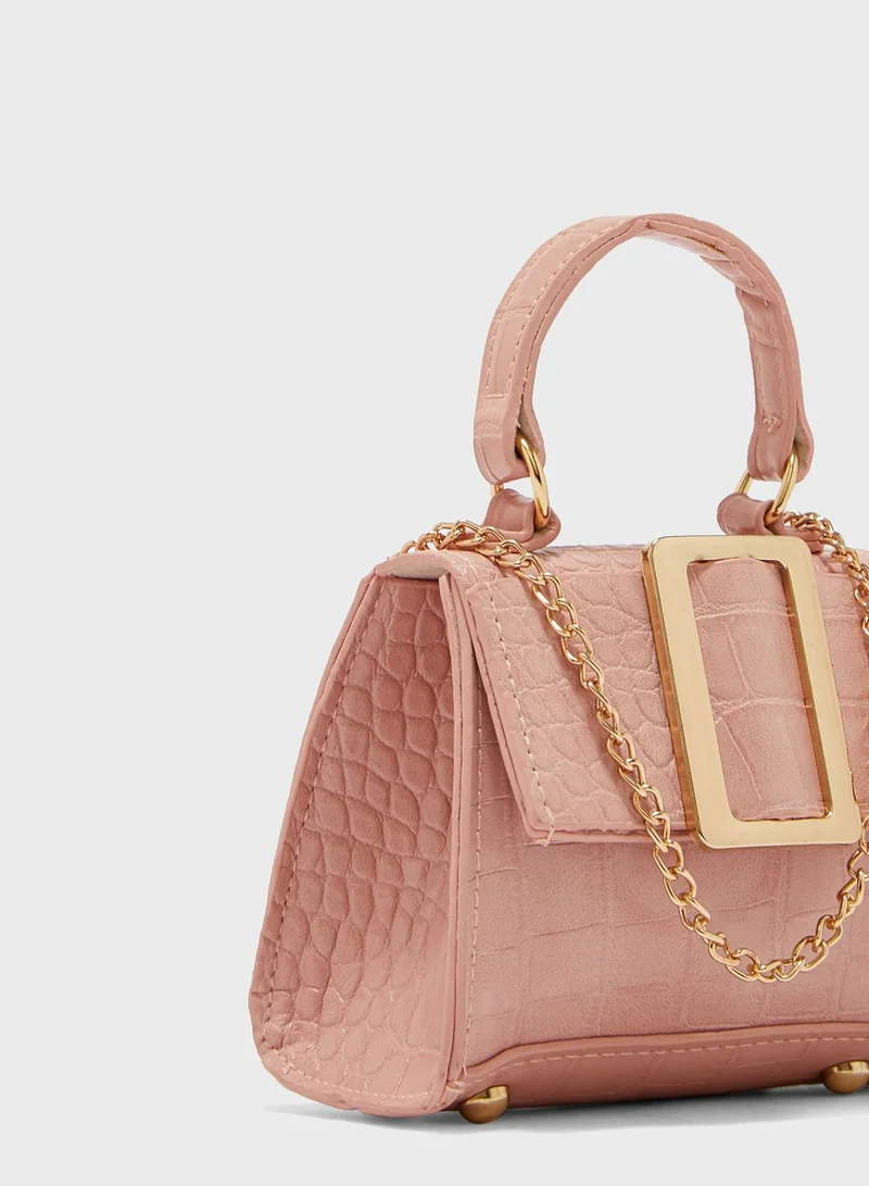 ELLA Mini Satchel Bag In Mock Croc