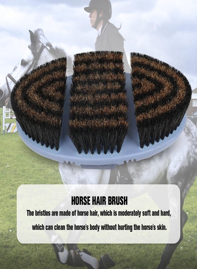 Histotree Horsehair Horse Brush for Grooming Flexible Horse Finishing Brush Professional Horse Cleaning Tool for Horse Short-Haired Cats&Dogs Gentle Effective Bath Massage Remove Dirt - Image 3