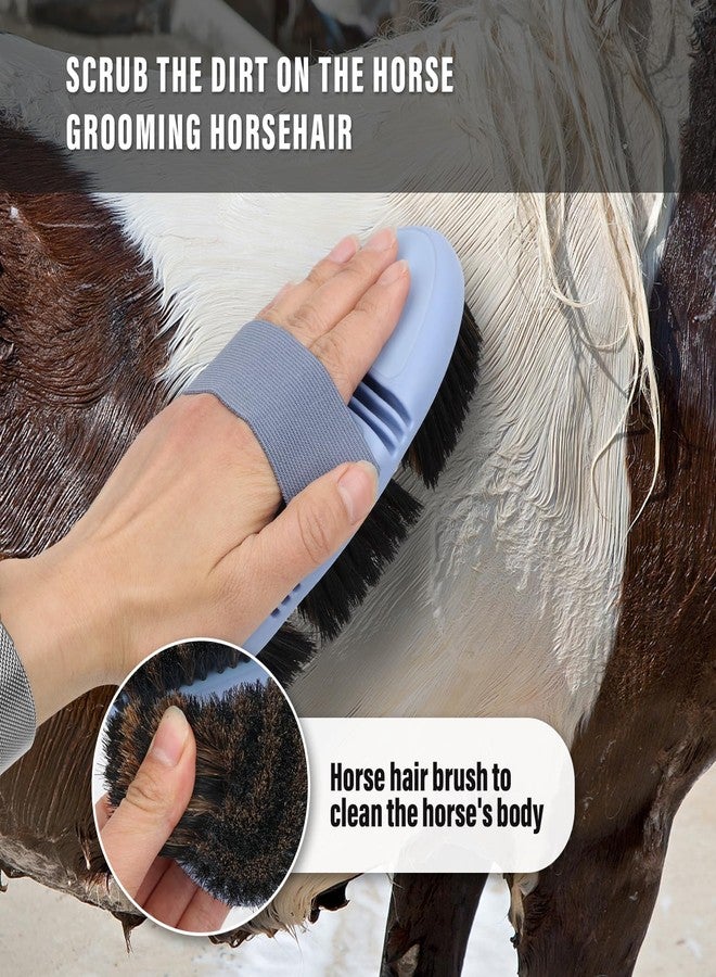 Histotree Horsehair Horse Brush for Grooming Flexible Horse Finishing Brush Professional Horse Cleaning Tool for Horse Short-Haired Cats&Dogs Gentle Effective Bath Massage Remove Dirt - Image 5