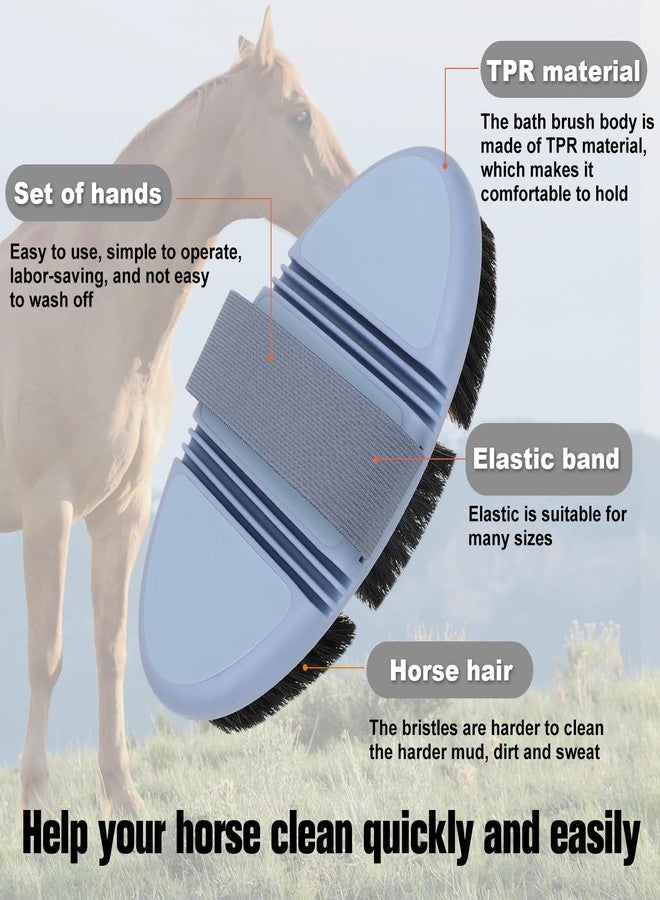Histotree Horsehair Horse Brush for Grooming Flexible Horse Finishing Brush Professional Horse Cleaning Tool for Horse Short-Haired Cats&Dogs Gentle Effective Bath Massage Remove Dirt - Image 2
