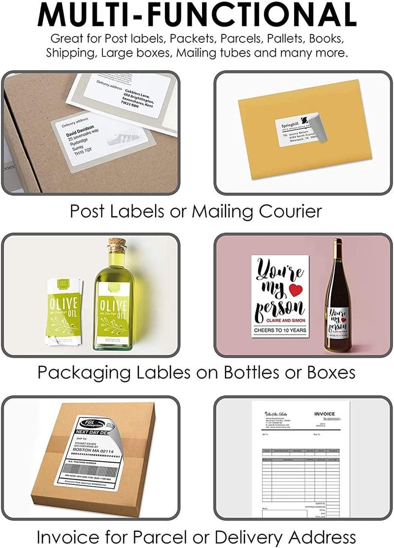 TLAXCA 100 Printable Sheets of A4 Size,Glossy White Sticker Paper Printing Labels for Laser/Inkjet Printer,A4 Self Adhesive Stickers for Photoes Mailing Address Trade Mark UV resistant - Image 5