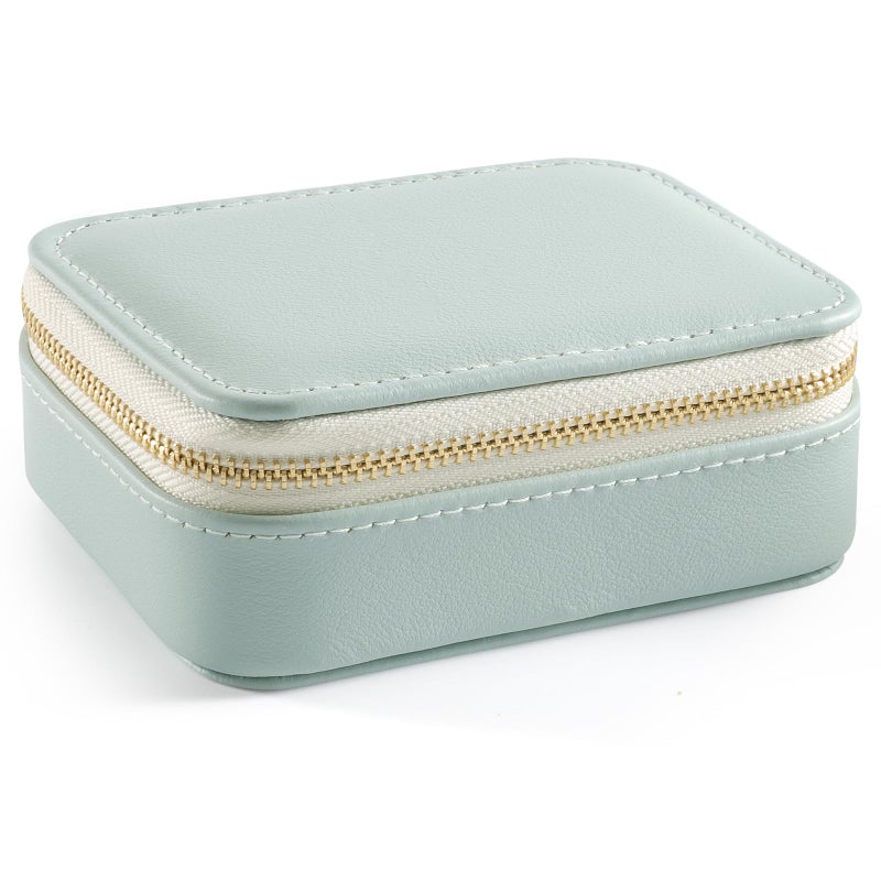 NGVRC Genuine Leather Travel Pill Organizer Box Case 1 Times a Day for Purse for Women, Cute Medicine Pill Holder Containers for Vitamin Small Weekly Daily 7 Day Am Pm Pill Organizer(Cyan) - Image 2