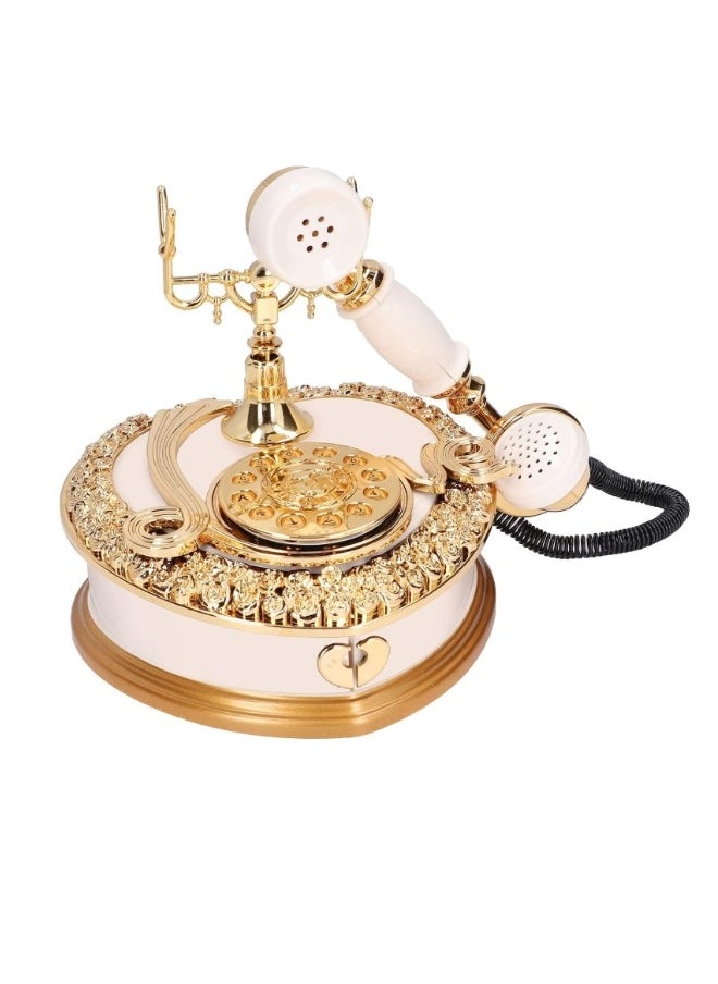 ShebSheb Music Box Heart Telephone Shaped Plastic Music Box With Drawer Decor Birthday Gift（White）  - Image 3