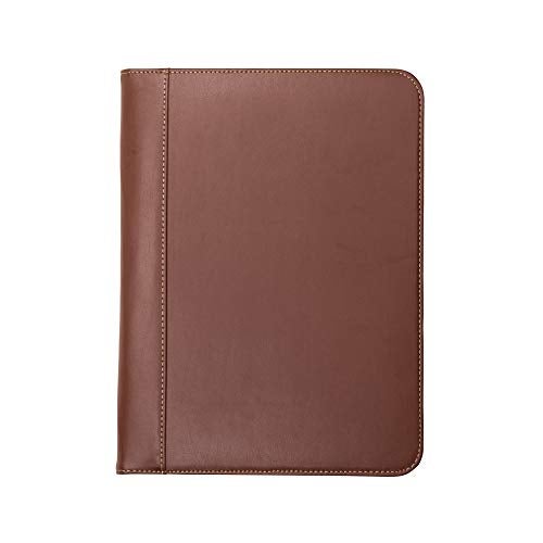 Samsill Contrast Stitch Leather Padfolio and Business Portfolio for Men and Women, Resume/Document Organizer with Writing Pad, Tan (71716) - Image 1