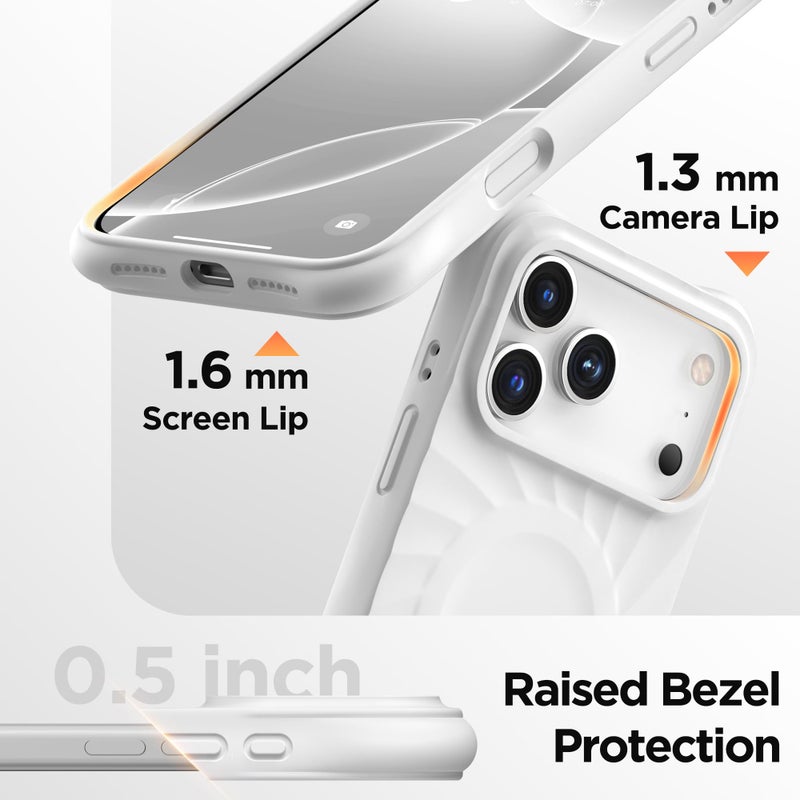 COFFKER for iPhone 17 Pro Max Case, Compatible with MagSafe, Screen Protector +[Integrated Silicone Camera Control Button], Shockproof Protective Magnetic Case for iPhone 17 Pro Max 6.9", White - Image 4