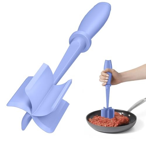Meat Chopper Hamburger Grinder Premium Heat Resistant Smasher for Ground Beef Burger Grinder Nylon Potato Mix ToolPurple
