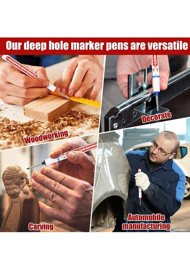 SYOSI Multi-purpose Deep Hole Marker Pens Long Nosed Marker Deep Drill Hole Long Nib Scriber Waterproof Mechanical Carpentry Colorful Marker Pen for Woodworking Hardware Decoration Construction (18) - Image 4
