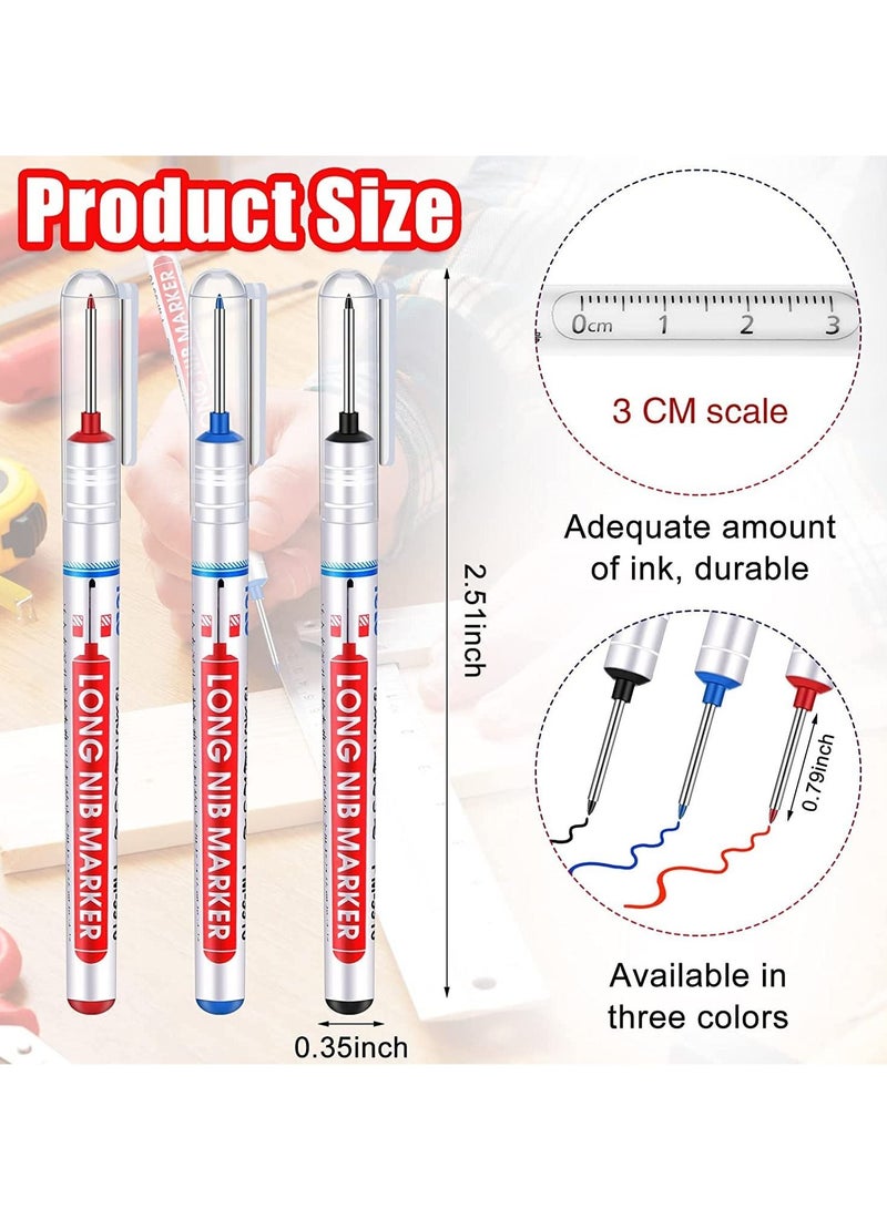 SYOSI Multi-purpose Deep Hole Marker Pens Long Nosed Marker Deep Drill Hole Long Nib Scriber Waterproof Mechanical Carpentry Colorful Marker Pen for Woodworking Hardware Decoration Construction (18) - Image 2