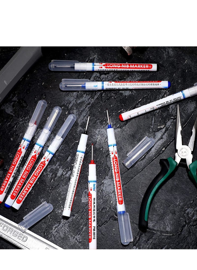 SYOSI Multi-purpose Deep Hole Marker Pens Long Nosed Marker Deep Drill Hole Long Nib Scriber Waterproof Mechanical Carpentry Colorful Marker Pen for Woodworking Hardware Decoration Construction (18) - Image 5