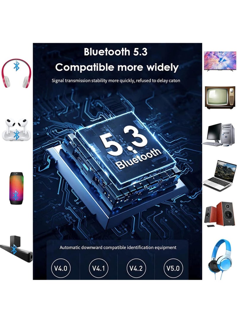 Captaintech Bluetooth 5.3 Audio Adapter 2 in 1 Bluetooth Wireless AUX Receiver 1 Drag 2 for TV CD Wireless Music for Headphones Speakers Car Tablet Home Stereo System - Image 4
