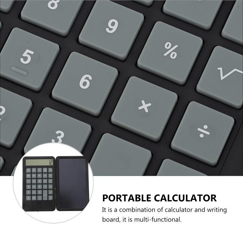 Portable LCD Writing Notepad with Calculator Function Black for Office and Student Use - Image 4