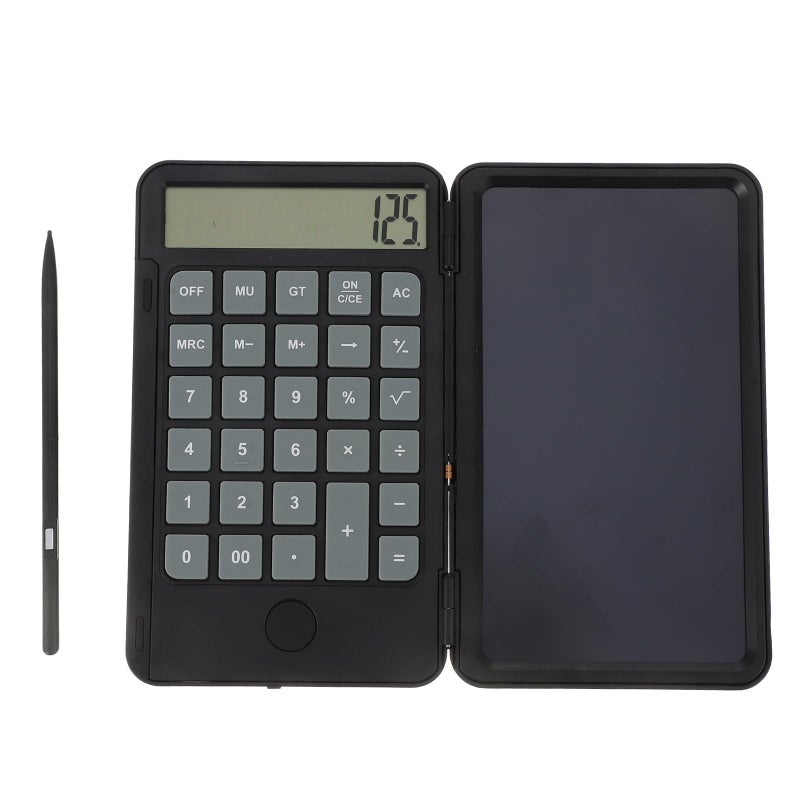 Portable LCD Writing Notepad with Calculator Function Black for Office and Student Use - Image 2