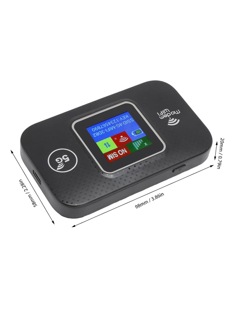 Generic - 5G Portable WiFi Router | 150Mbps Wireless SIM Slot Router with 3000mAh Battery | High-Speed 5G LTE Modem for Mobile, Laptop, Tablet | Plug & Play WiFi with Color Screen - Image 1