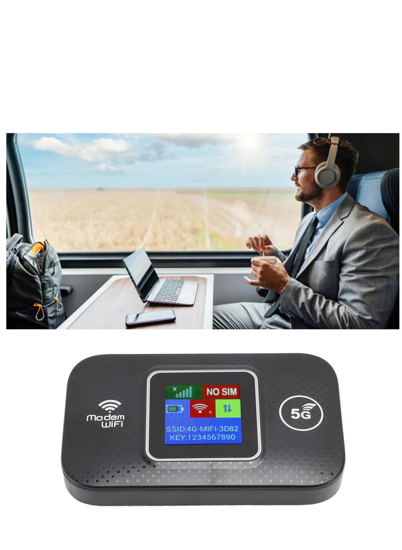 Generic - 5G Portable WiFi Router | 150Mbps Wireless SIM Slot Router with 3000mAh Battery | High-Speed 5G LTE Modem for Mobile, Laptop, Tablet | Plug & Play WiFi with Color Screen - Image 1