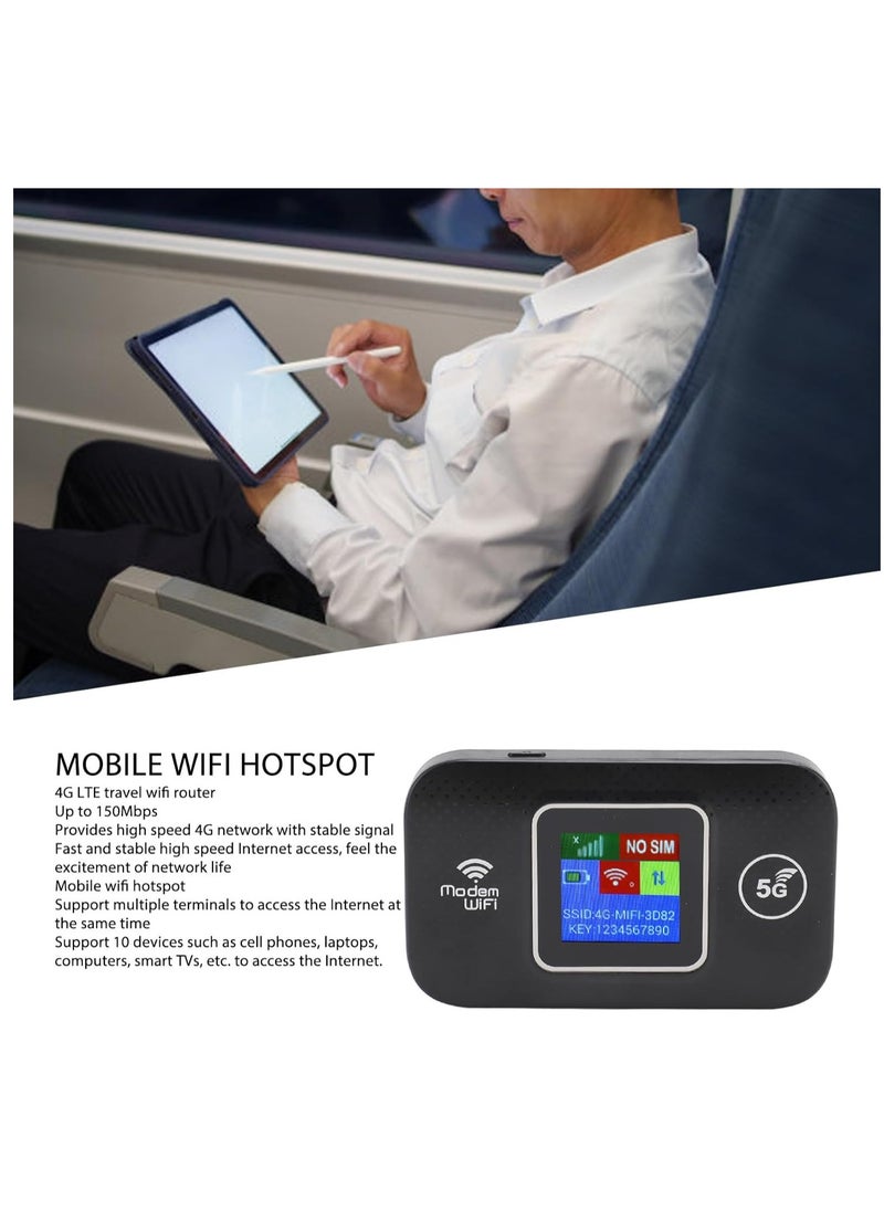 Generic - 5G Portable WiFi Router | 150Mbps Wireless SIM Slot Router with 3000mAh Battery | High-Speed 5G LTE Modem for Mobile, Laptop, Tablet | Plug & Play WiFi with Color Screen - Image 1