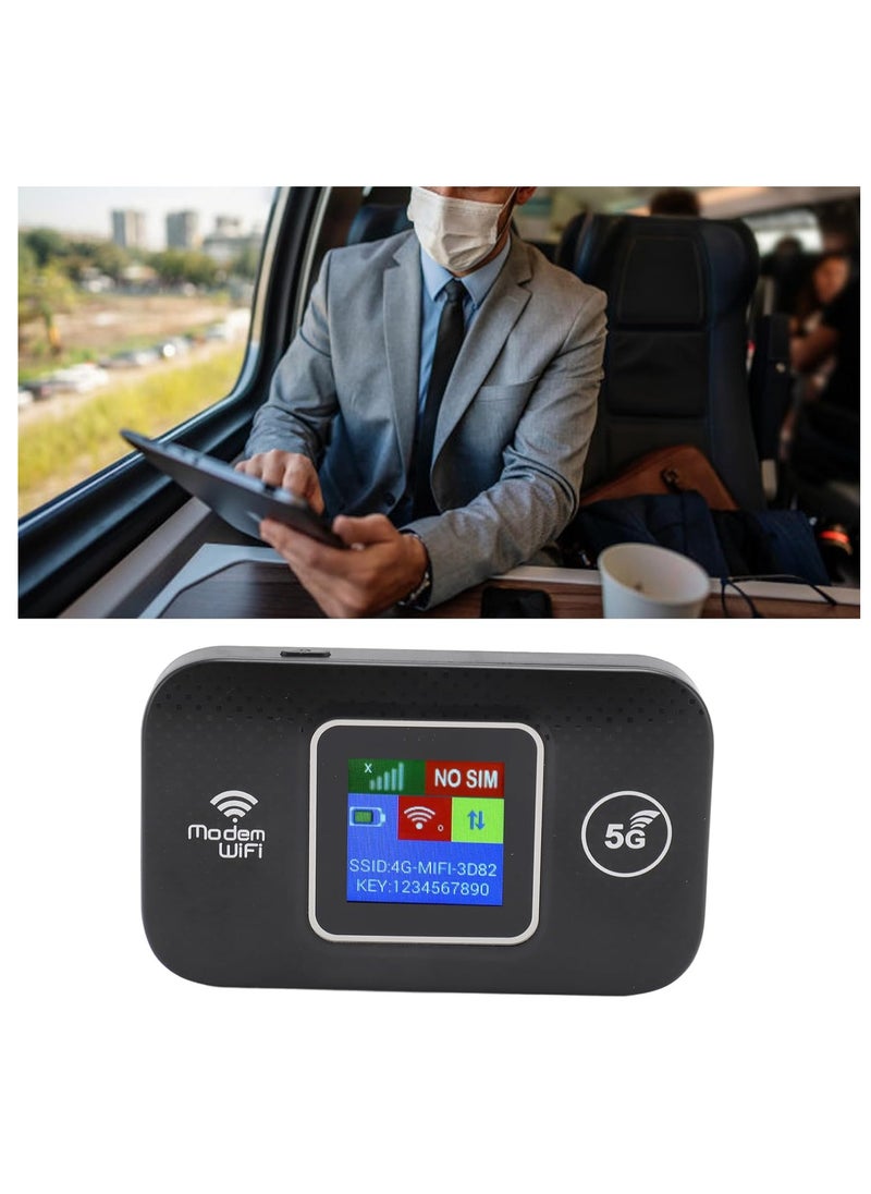 Generic - 5G Portable WiFi Router | 150Mbps Wireless SIM Slot Router with 3000mAh Battery | High-Speed 5G LTE Modem for Mobile, Laptop, Tablet | Plug & Play WiFi with Color Screen - Image 1