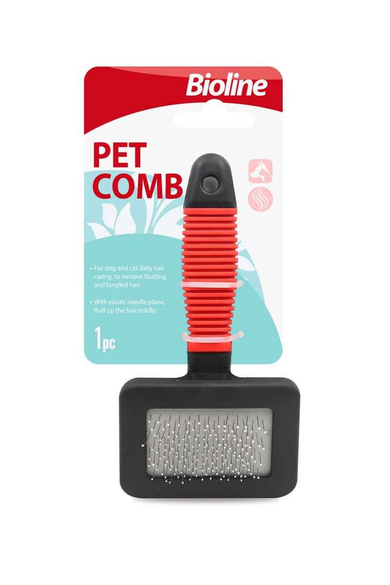 Bioline Pet Comb – Size S | Small Pet Grooming Brush for Cats, Kittens & Puppies, Gentle Stainless Steel Pins - Image 1