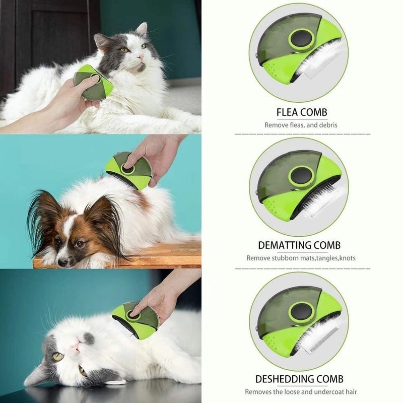 KEYOZA Hair Removal Comb Cat, Pet Deshedding Brush 3 in 1 Travel Dog & Cat Brush for Shedding Effectively Reduces Shedding Professional Grooming Tool Shedding Comb for Dogs/Cats (Multi) - Image 4