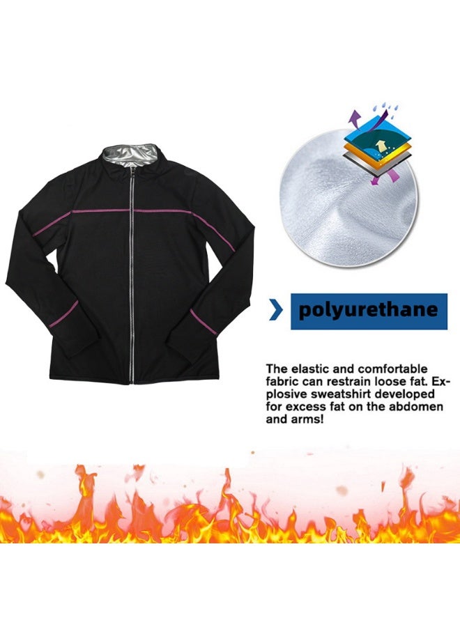 يس طقم ساونا نسائي، بأكمام طويلة + بنطال + قفازات + جوارب + قبعة، لحرق المزيد من السعرات الحرارية والتعرق بشكل أكبر، زي رياضي مُعزز للتعرق لإنقاص الوزن - Image 4