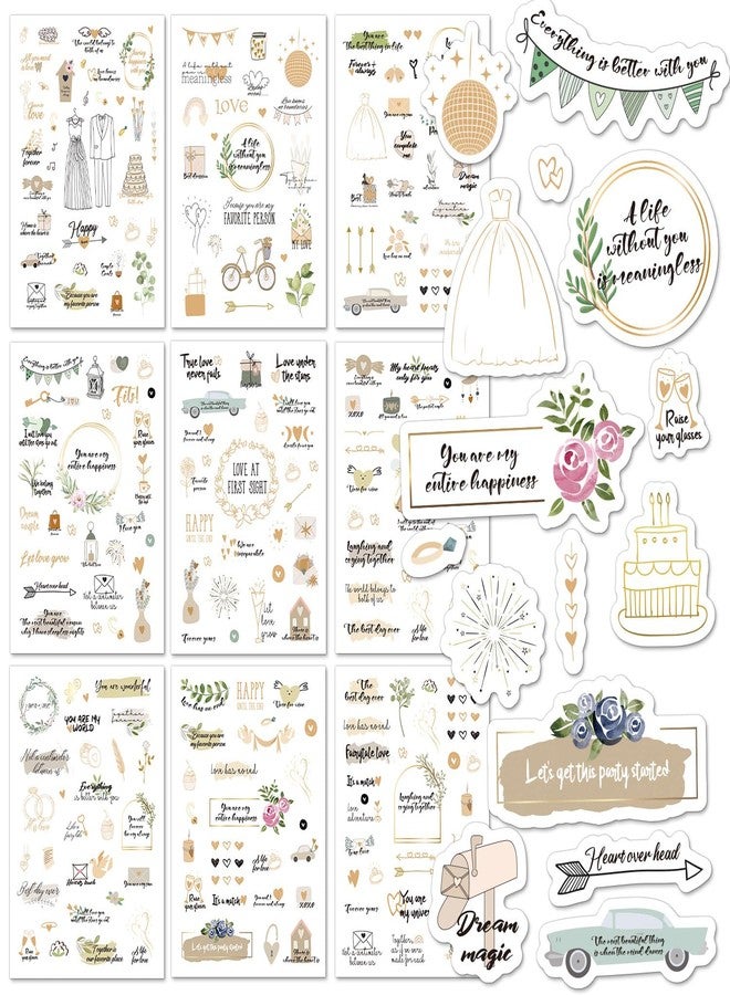 BIROYAL Goledn Wedding Sticker Love for Guest Book Decoration Scrapbook - Image 1
