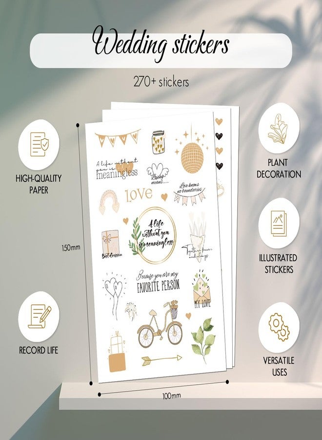 BIROYAL Goledn Wedding Sticker Love for Guest Book Decoration Scrapbook - Image 3