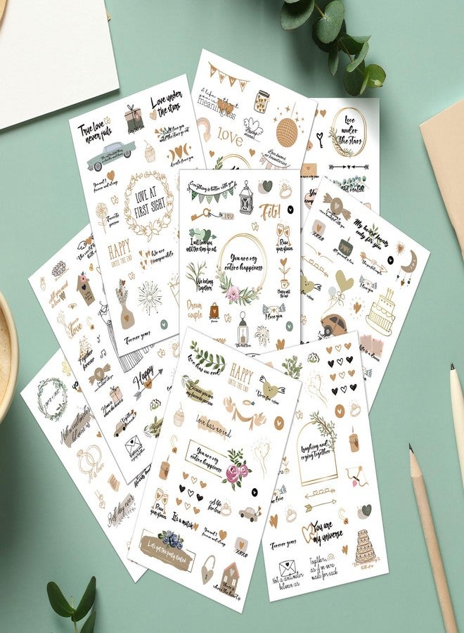 BIROYAL Goledn Wedding Sticker Love for Guest Book Decoration Scrapbook - Image 2