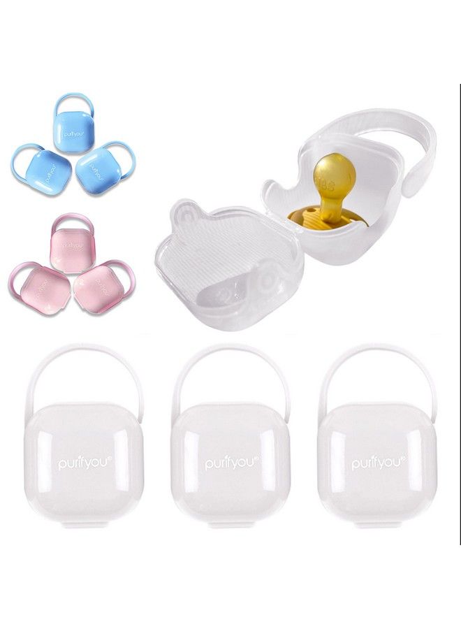 purifyou Purepouch Bpafree Pacifier And Nipple Shield Cases Set Of 3 Clear ; Case For Diaper Bag & Stroller ; Pacifier Box For Travel ; Keeps Baby’S Binkies Clean And Accessible By Purifyou - Image 1