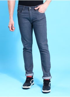 Men Slim Fit Solid Mid-Rise Jeans