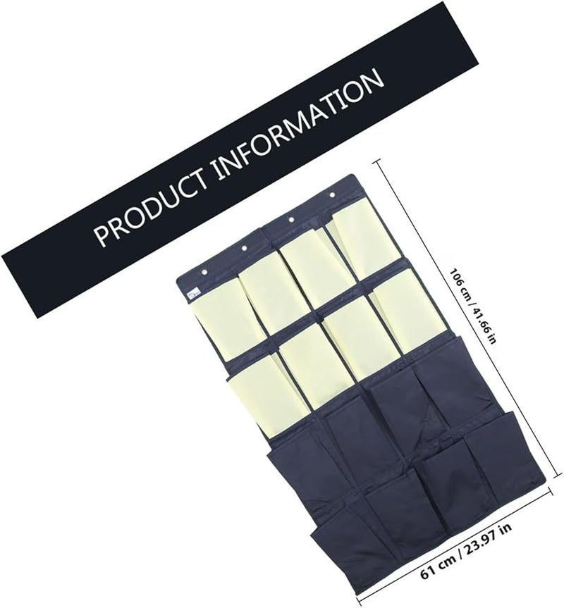 الأزرق الأصفر قماش أكسفورد شنق الباب منظم الأحذية حقيبة التخزين توفير المساحة حامل - Image 3