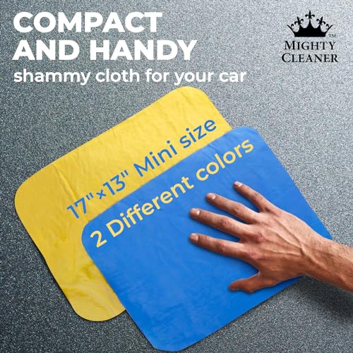 Mighty Cleaner Premium 2pk Mini +1 Free Shammy Cloth for Car Drying - 17”x13” - Super Absorbent Chamois Towel for Car - Scratch-Free, Reusable & Soft - Image 5