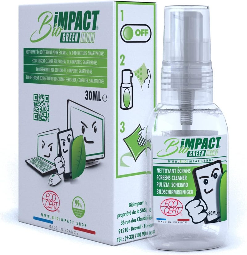 BioImpact Smartphone and glasses screen cleaner - 30ml - Natural - ecologically certified by ECOCERT - Image 1