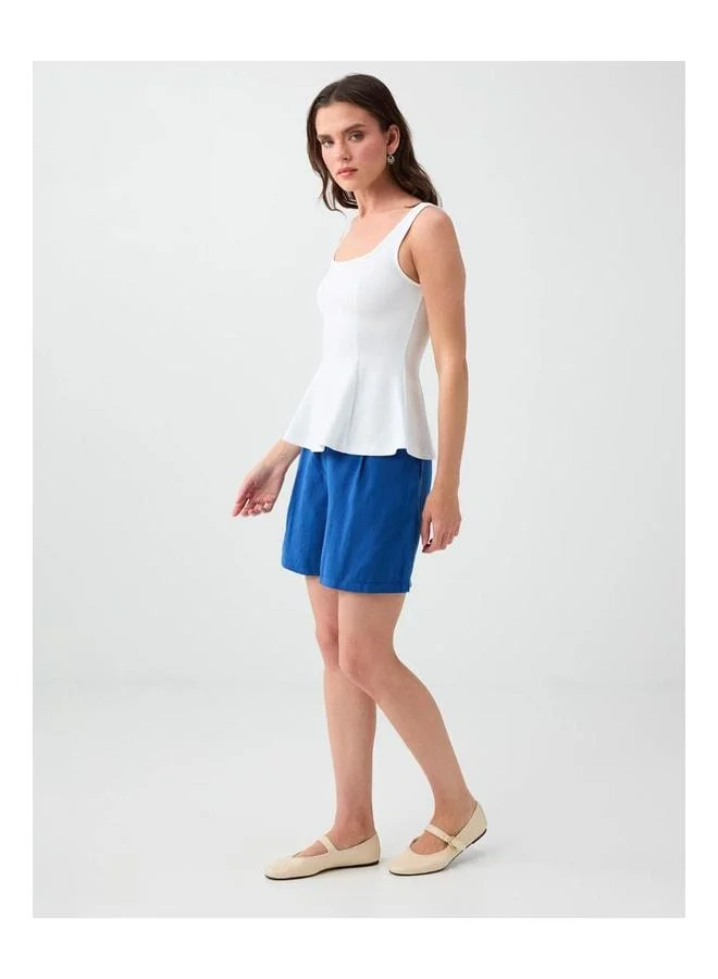 Jimmy Key Cobalt Straight Cut Woven Shorts.