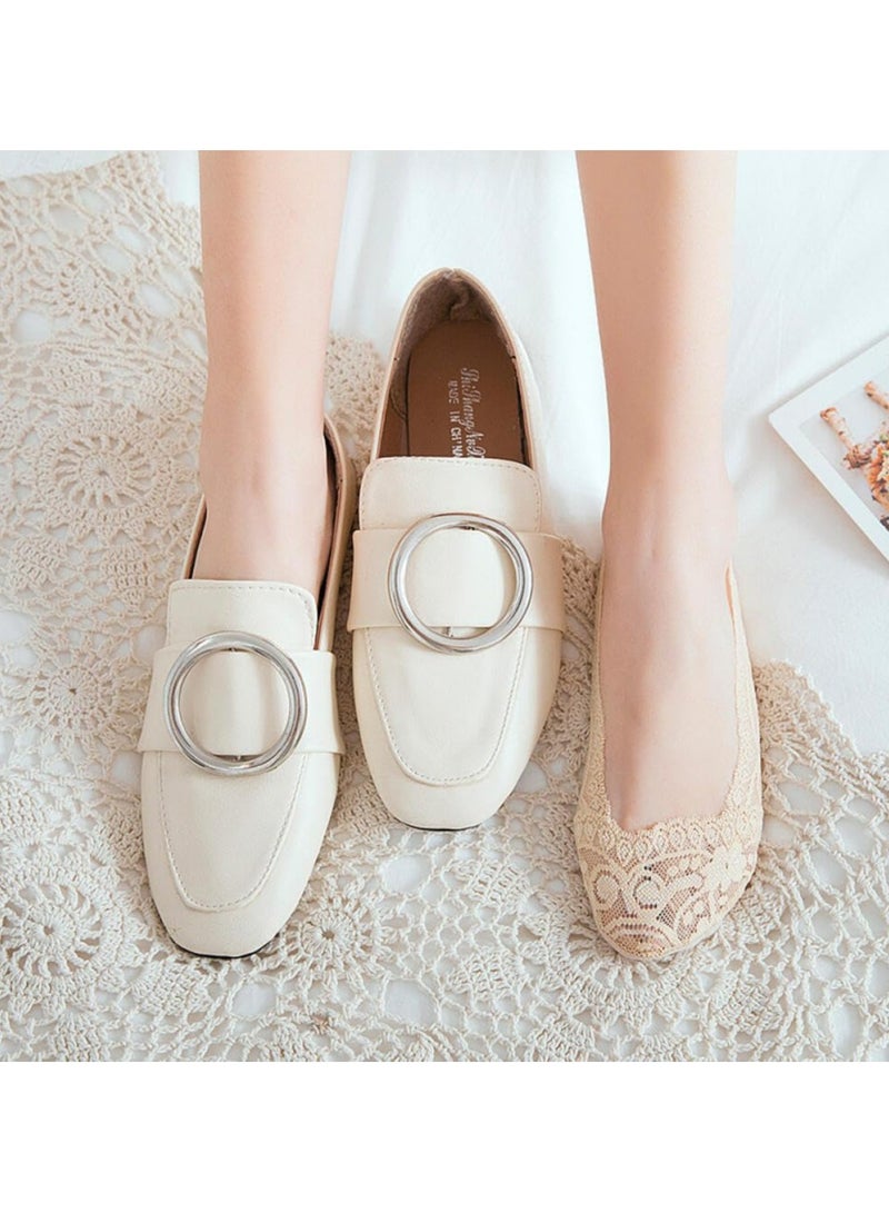 CMGTYYD. ٥ أزواج من جوارب الدانتيل غير الظاهرة للنساء - طقم جوارب صيفية غير مرئية، مصنوع من القطن غير القابل للانزلاق، وشبكة مسامية، وبطانة داخلية غير ظاهرة للنساء والفتيات - Image 4