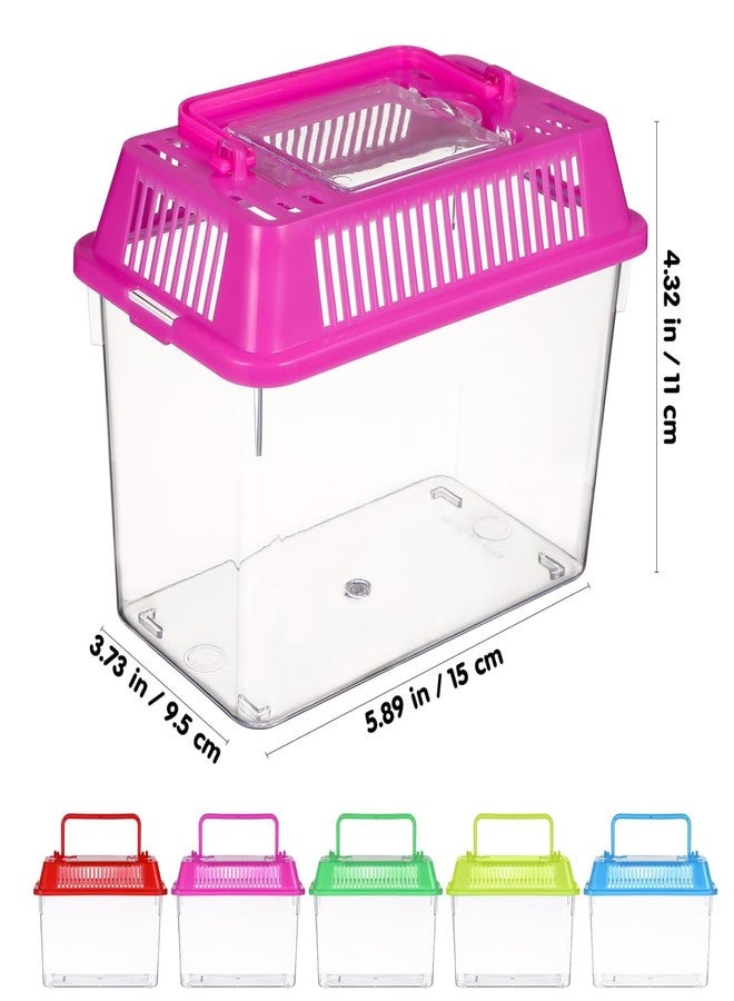 PRETYZOOM 5pcs Small Fish Carrier with Breathable Lids, Portable Betta Fish Tank, Clear Breeding Boxes for Lizard, Turtle, Tarantula（Assorted Color） - Image 4