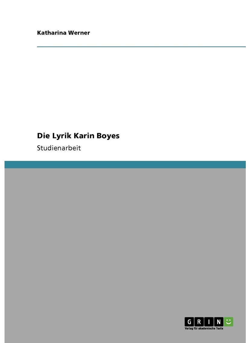 Die Lyrik Karin Boyes 