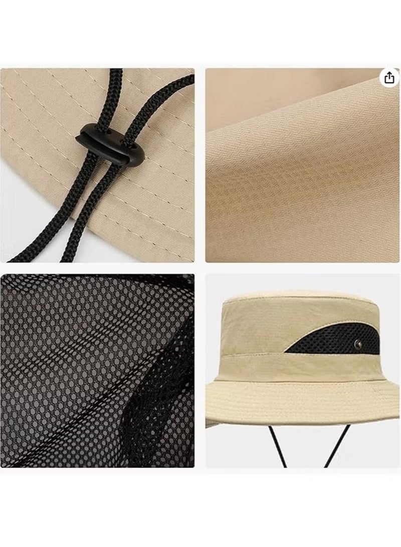 nookly Men Sun Hat, Wide Brim Straw Bucket Boonie Hat, Breathable Outdoor Cap for Fishing, Hiking, Beach, and Gardening, Foldable and Lightweight - Image 2