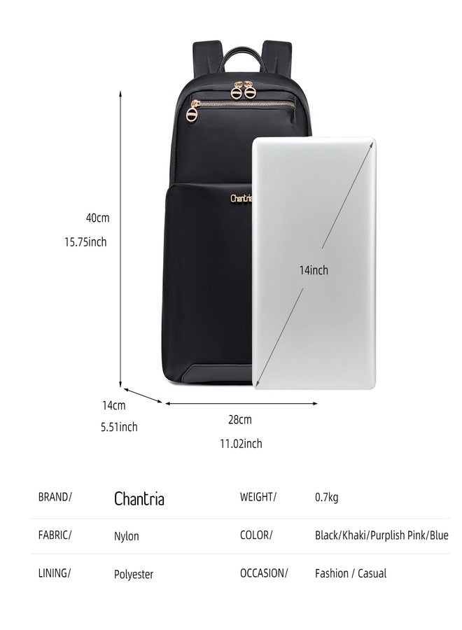 Chantria Laptop Backpack for Women 14-inch Work Office Backpack 15L Capacity Laptop Bag College Bag Water-repellent Casual Backpack for Travel (Black) - Image 3