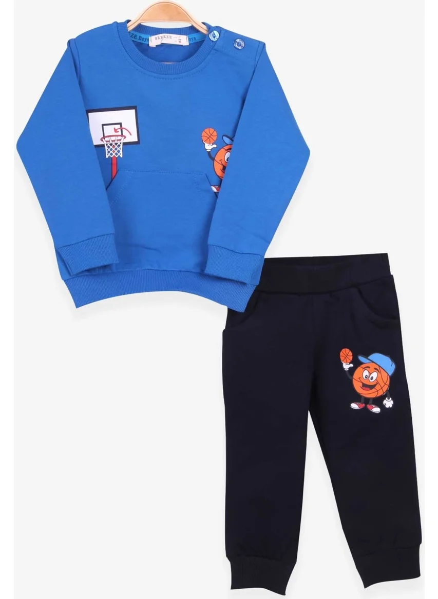 Breeze Baby Boy Tracksuit Set Printed Saxe Blue (9 Months-3 Years)