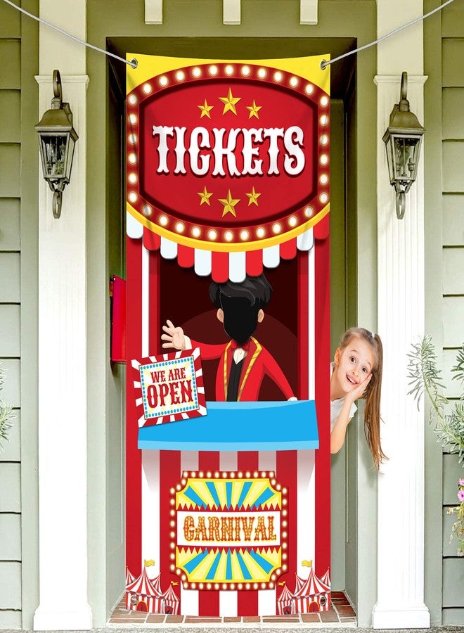 KatchOn, Carnival Ticket Booth Stand Banner - 72x36 Inch | Carnival Theme Party Decorations | Carnival Decorations for Carnival Games Event | Carnival Photo Booth Backdrop for Circus Decorations - Image 1