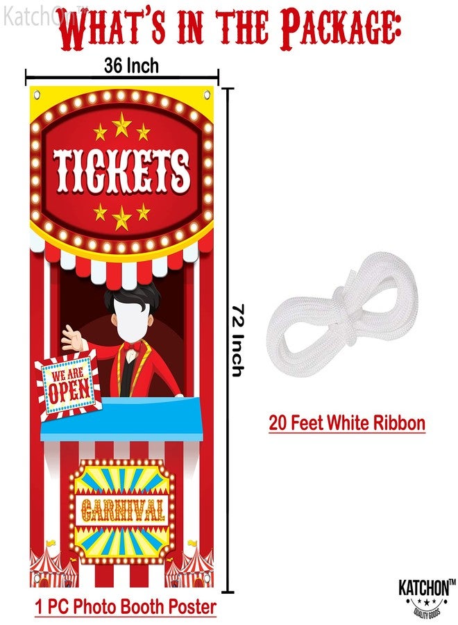 KatchOn, Carnival Ticket Booth Stand Banner - 72x36 Inch | Carnival Theme Party Decorations | Carnival Decorations for Carnival Games Event | Carnival Photo Booth Backdrop for Circus Decorations - Image 2