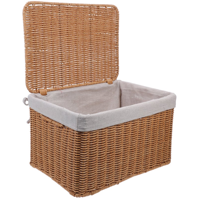 📦 سلة مجلات من الخوص تصميم أنيق مع غطاء متعددة الاستخدامات - Image 4