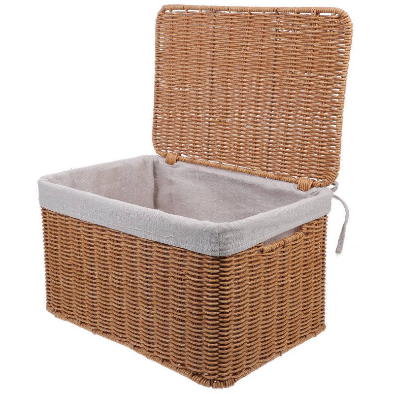 📦 سلة مجلات من الخوص تصميم أنيق مع غطاء متعددة الاستخدامات - Image 1