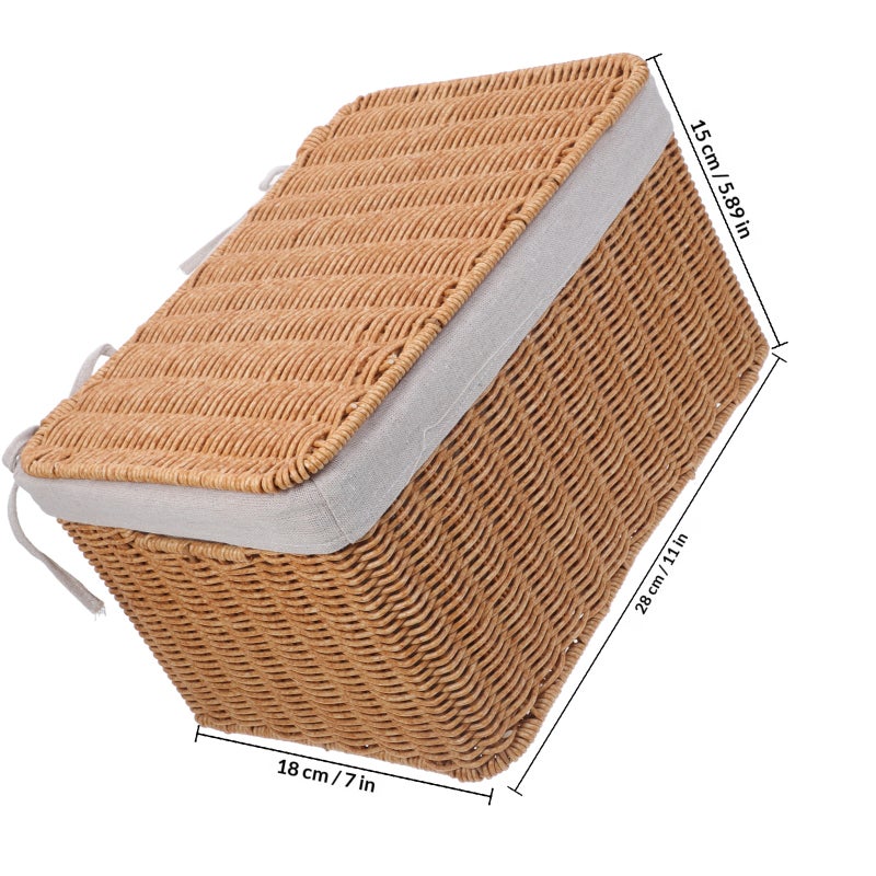 📦 سلة مجلات من الخوص تصميم أنيق مع غطاء متعددة الاستخدامات - Image 2