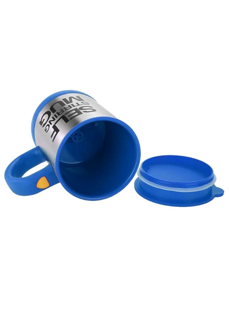 Self-stirring mug automatically stirs drinks with the touch of a button. The high-quality mug material maintains the temperature of your beverage, whether hot or cold. Ideal for quickly and effortlessly mixing coffee, tea, milk, or even smoothies blue  colour - Image 3