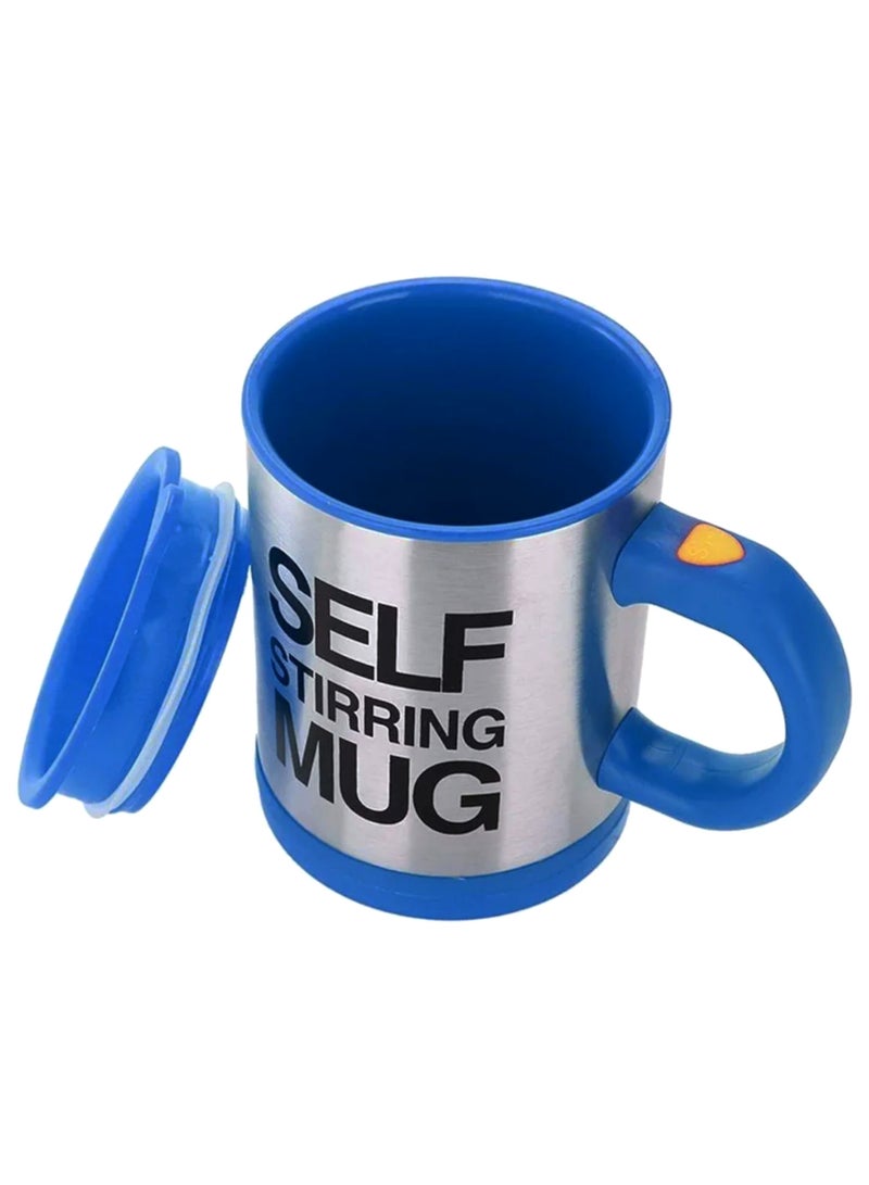 Self-stirring mug automatically stirs drinks with the touch of a button. The high-quality mug material maintains the temperature of your beverage, whether hot or cold. Ideal for quickly and effortlessly mixing coffee, tea, milk, or even smoothies blue  colour - Image 2