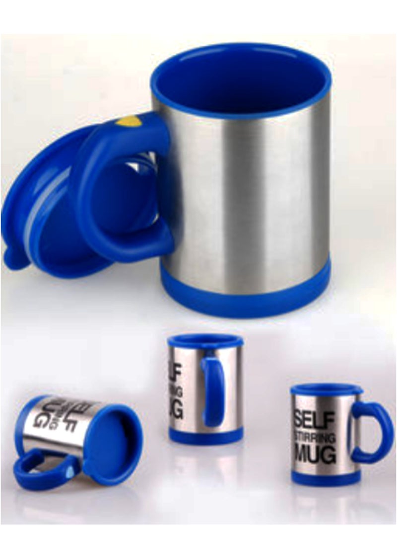 Self-stirring mug automatically stirs drinks with the touch of a button. The high-quality mug material maintains the temperature of your beverage, whether hot or cold. Ideal for quickly and effortlessly mixing coffee, tea, milk, or even smoothies blue  colour - Image 5