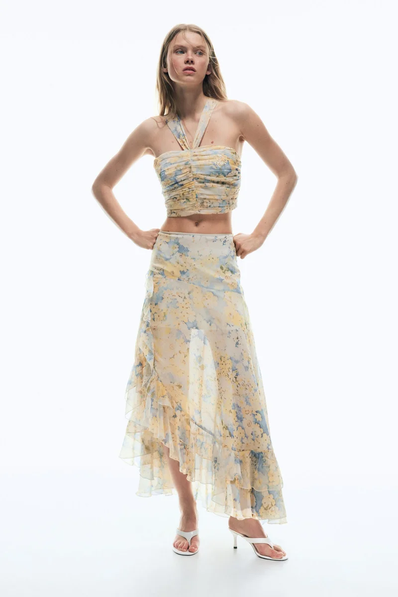 H&M Flounce-trimmed skirt