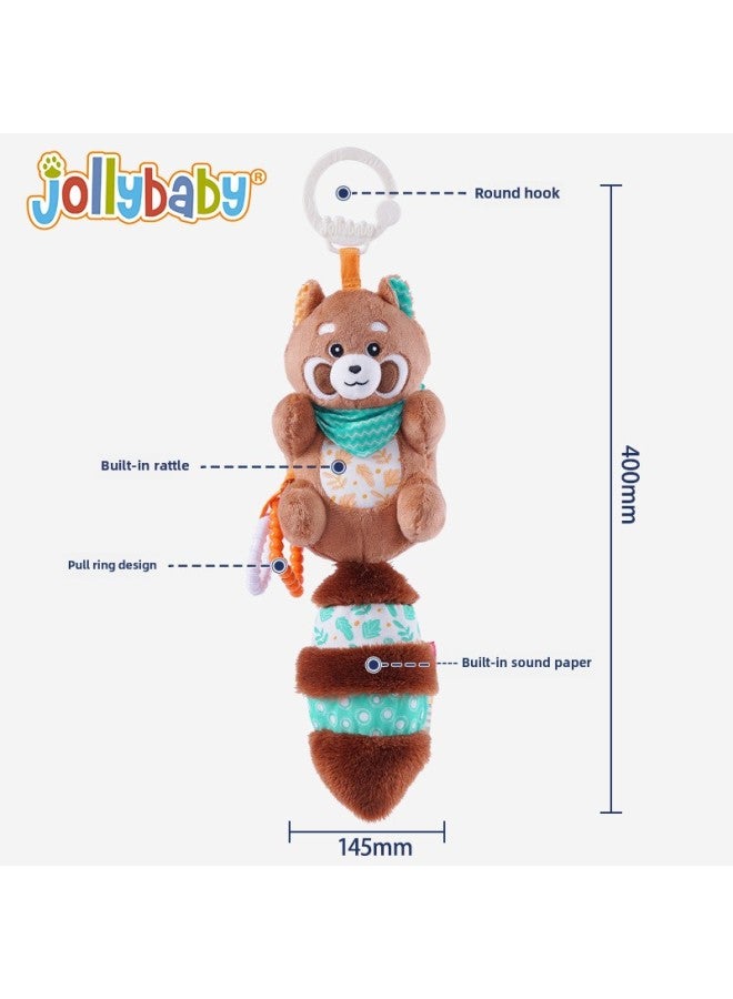Jollybaby Newborn Baby Grasp Training Scene Three-dimensional Cloth Book Game Blanket Baby Early Education Educational Toys-Color:Red Panda Pendant-brown  - Image 1